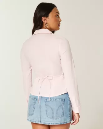 Camicia in popeline elasticizzato con bottoni