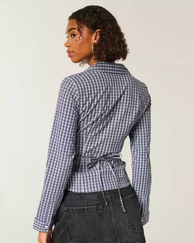 Camicia in popeline elasticizzato con bottoni