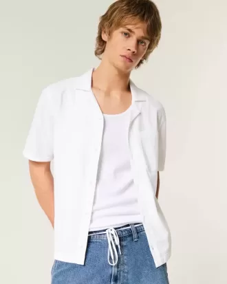 Camicia in seersucker a maniche corte