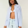 Camicia oversize in misto lino