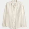 Camicia oversize in misto lino