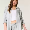 Camicia oversize in misto lino