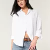 Camicia oversize in misto lino