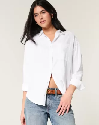 Camicia oversize in misto lino