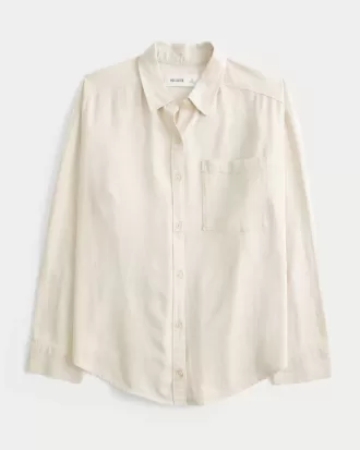 Camicia oversize in misto lino