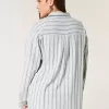 Camicia oversize in misto lino