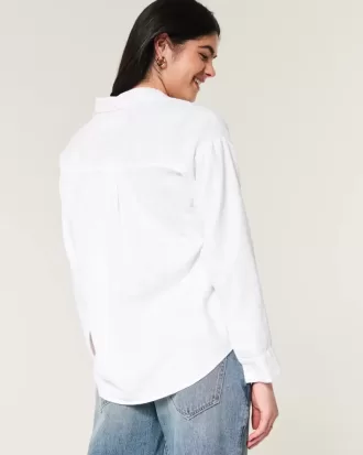 Camicia oversize in misto lino