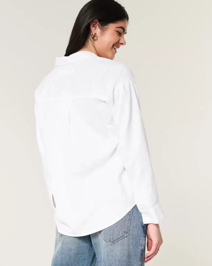 Camicia oversize in misto lino