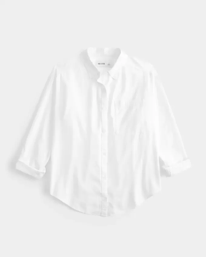 Camicia oversize in misto lino