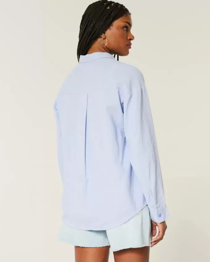 Camicia oversize in misto lino