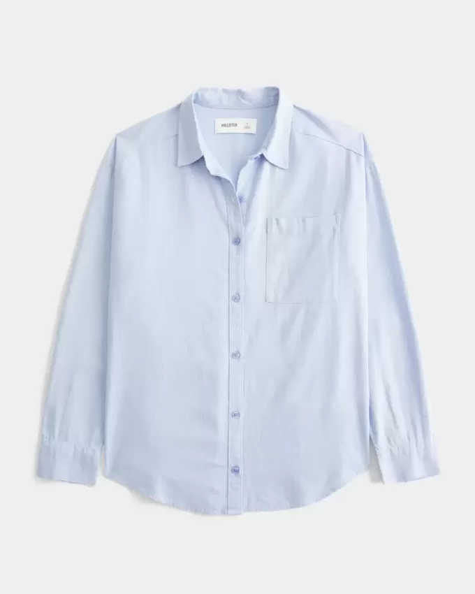 Camicia oversize in misto lino