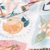 Camicia squadrata con motivo a timbro in misto lino