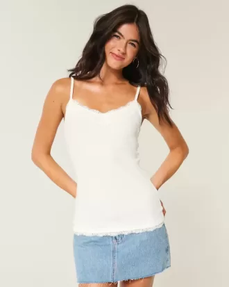 Canotta con bordo in pizzo