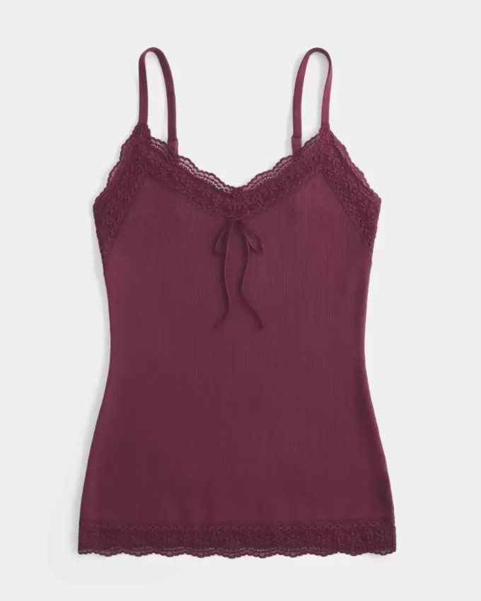 Canotta con bordo in pizzo