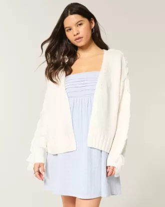Cardigan con maniche in pizzo senza chiusura