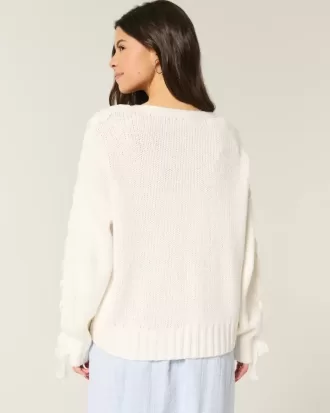 Cardigan con maniche in pizzo senza chiusura