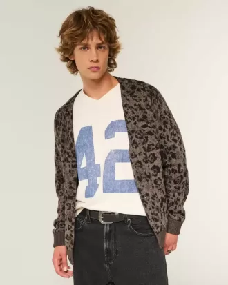 Cardigan con motivo squadrato