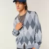 Cardigan con motivo squadrato