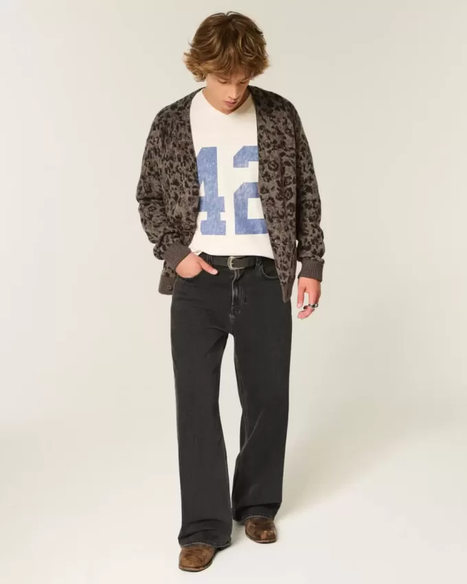 Cardigan con motivo squadrato