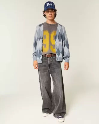 Cardigan con motivo squadrato