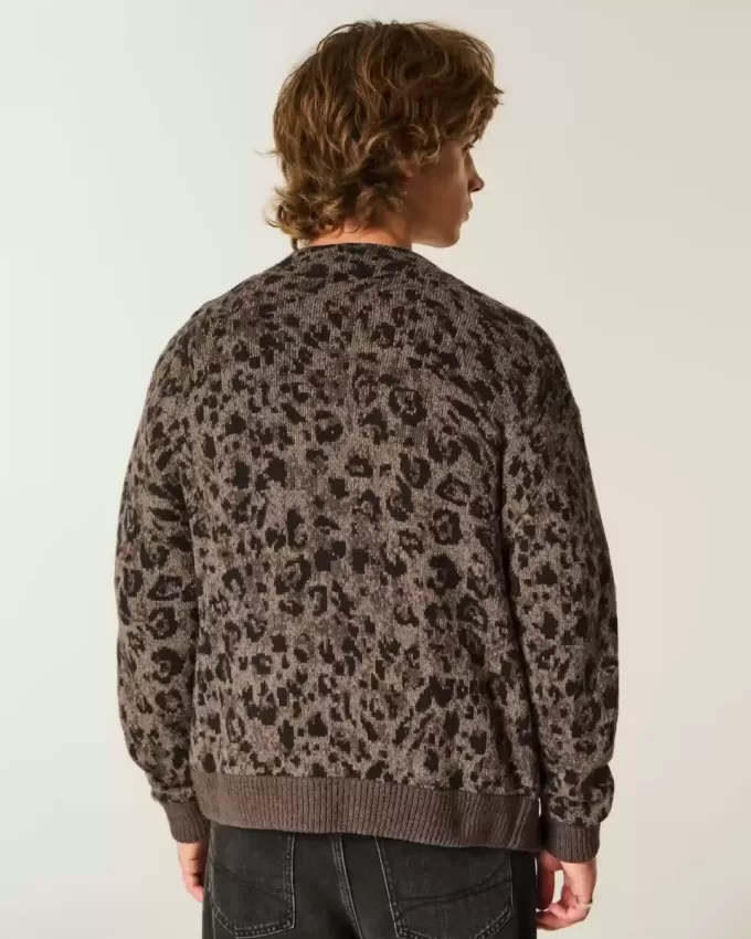 Cardigan con motivo squadrato