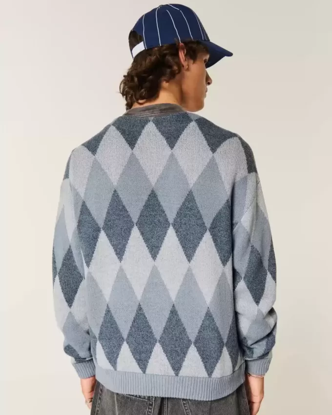 Cardigan con motivo squadrato