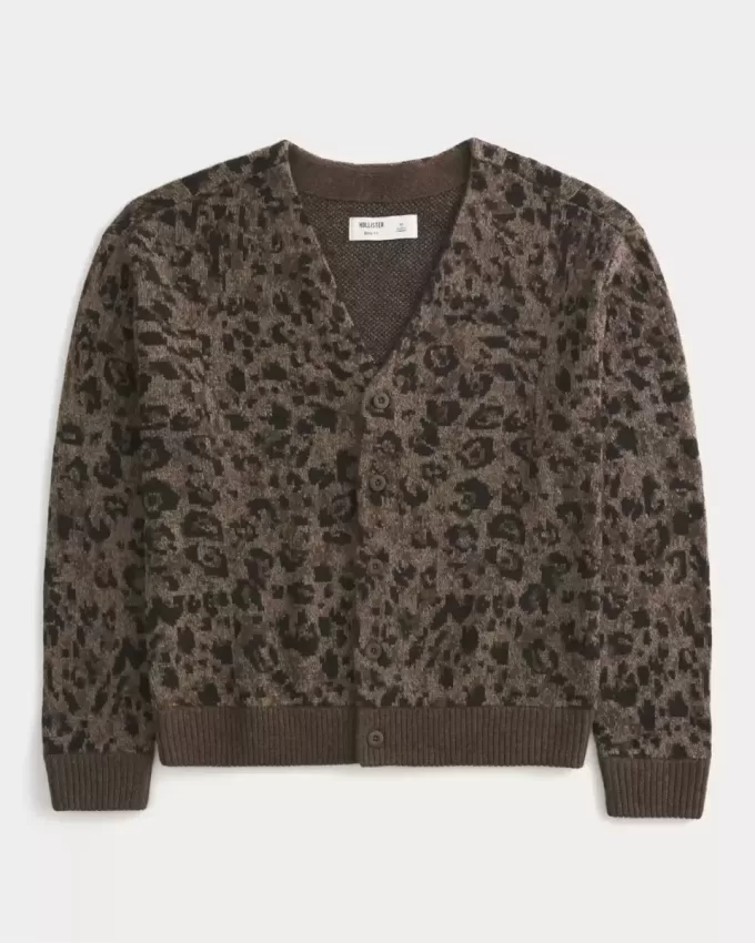 Cardigan con motivo squadrato