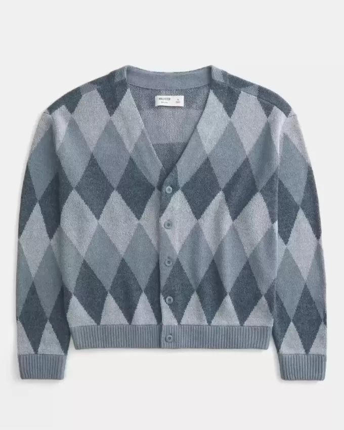 Cardigan con motivo squadrato