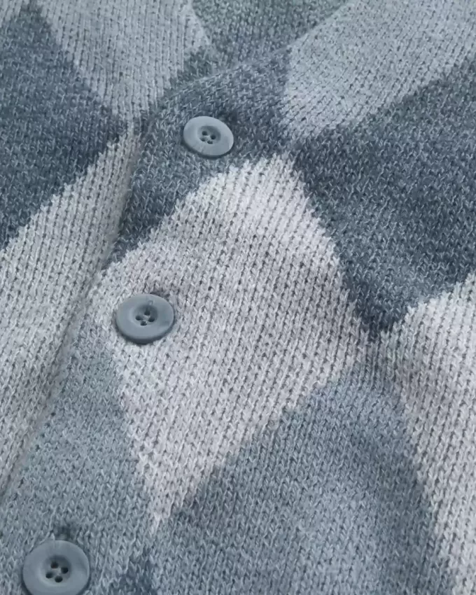 Cardigan con motivo squadrato