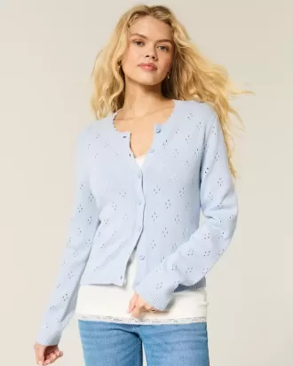 Cardigan con occhielli