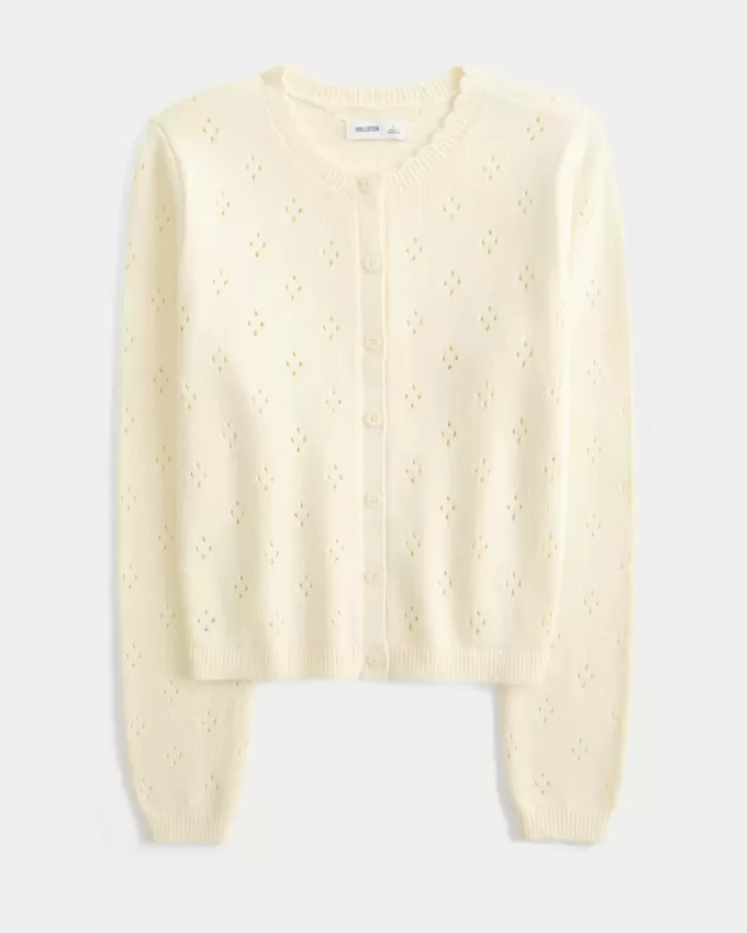 Cardigan con occhielli
