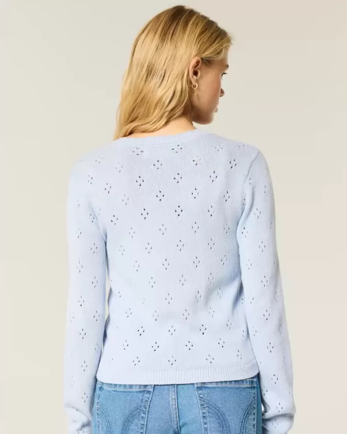 Cardigan con occhielli Cardigan con occhielli