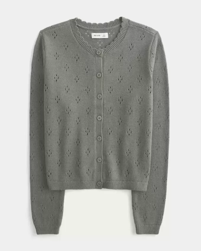 Cardigan con occhielli