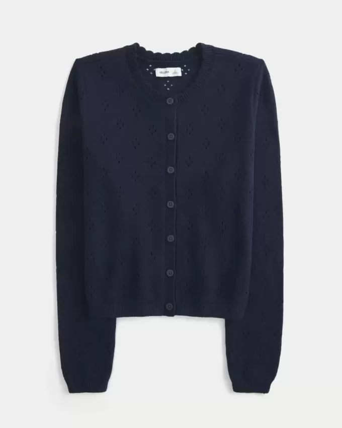 Cardigan con occhielli