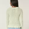 Cardigan con volant e nodo sul davanti