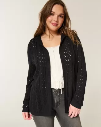 Cardigan senza chiusura con cappuccio Stitchy