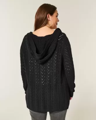 Cardigan senza chiusura con cappuccio Stitchy