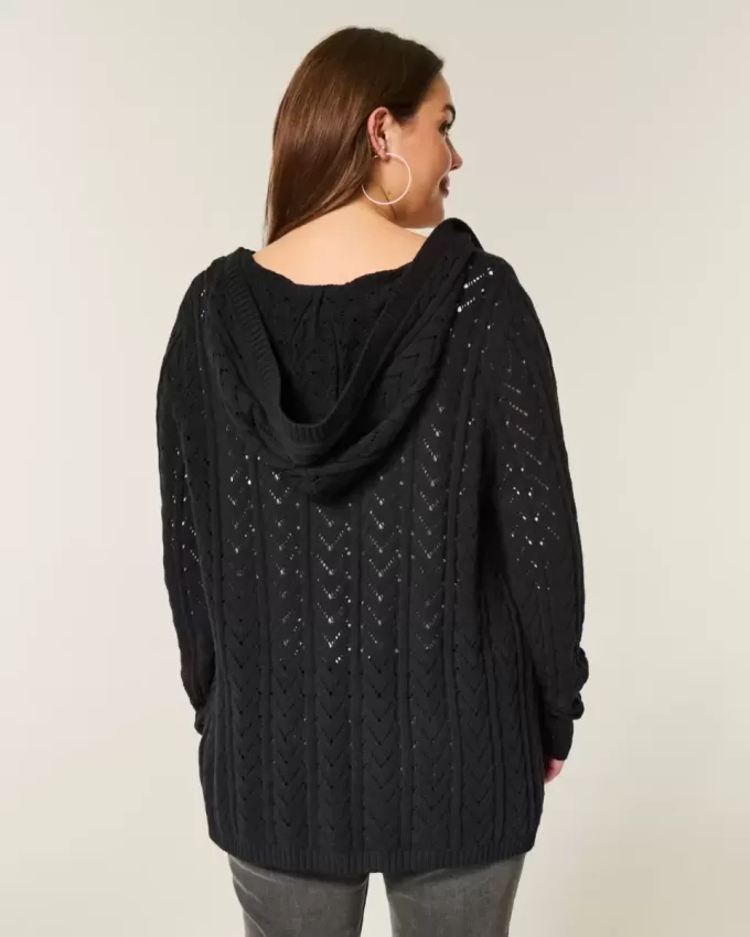 Cardigan senza chiusura con cappuccio Stitchy