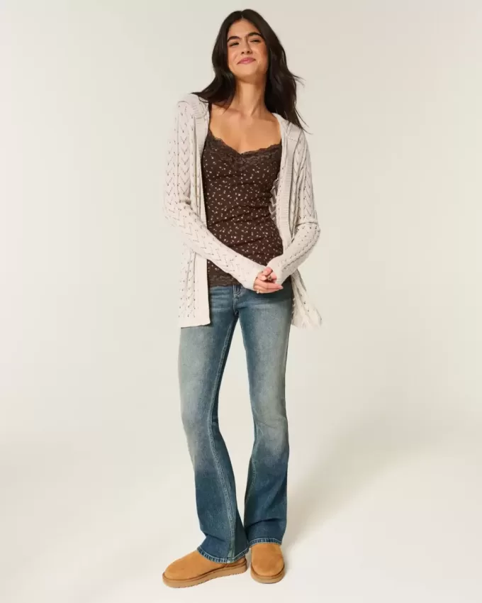 Cardigan senza chiusura con cappuccio Stitchy