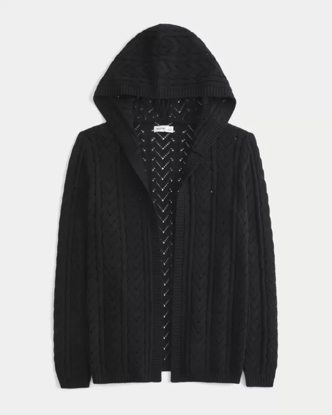 Cardigan senza chiusura con cappuccio Stitchy