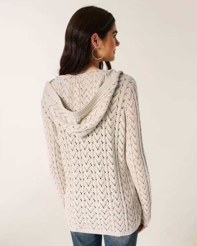 Cardigan senza chiusura con cappuccio Stitchy