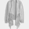 Cardigan senza chiusura con frange facili