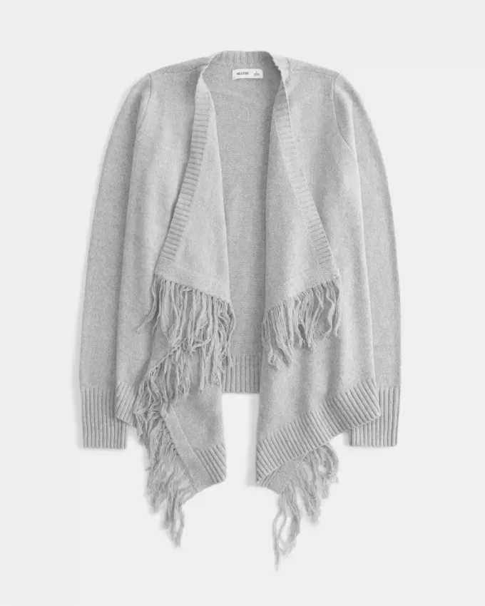Cardigan senza chiusura con frange facili