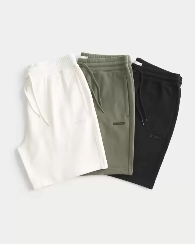 Confezione da 3 pantaloncini in pile con logo sopra il ginocchio