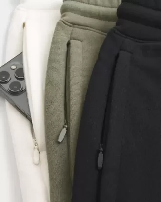 Confezione da 3 pantaloncini in pile con logo sopra il ginocchio
