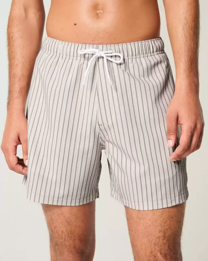 Costume da bagno Volley in seersucker a metà coscia