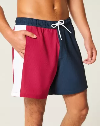 Costume da bagno Volley in seersucker a metà coscia