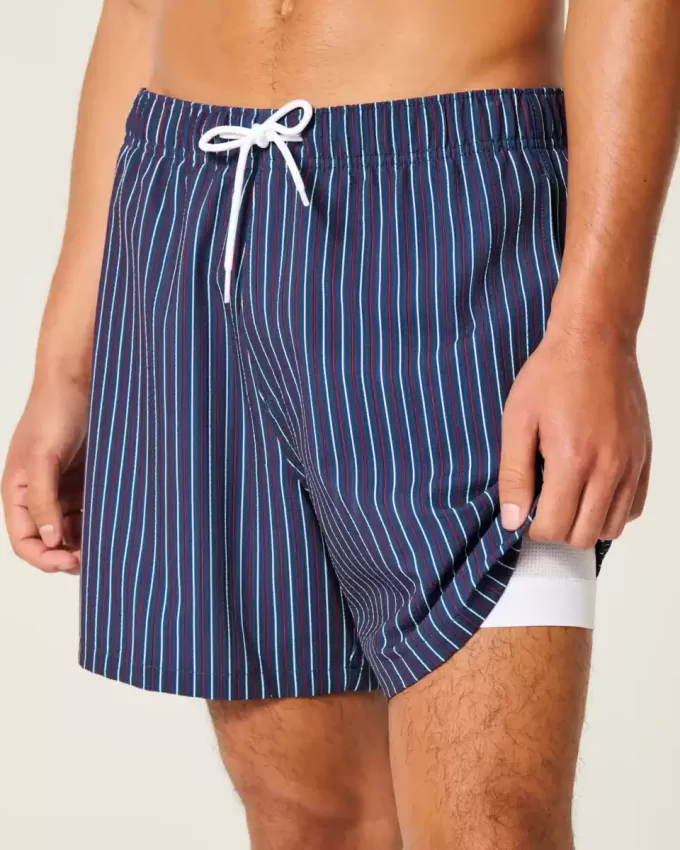 Costume da bagno Volley in seersucker a metà coscia