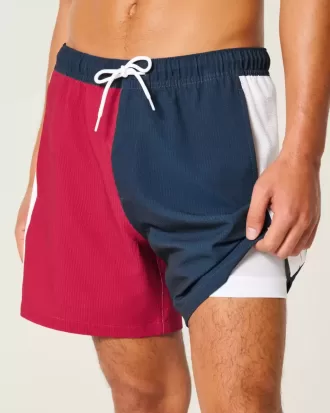 Costume da bagno Volley in seersucker a metà coscia
