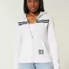 Felpa con cappuccio a righe sottili e zip